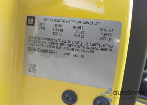 2010 Chevrolet Camaro 2Ss from USA, damaged, VIN 2G1FK1EJ3A9143410